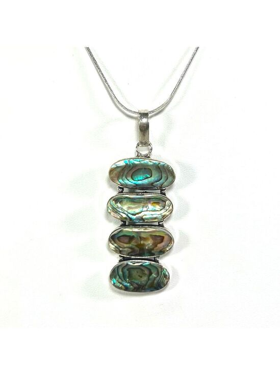 Jewelry - Abalone Shell 925 Multi Stone Gemstone Pendant